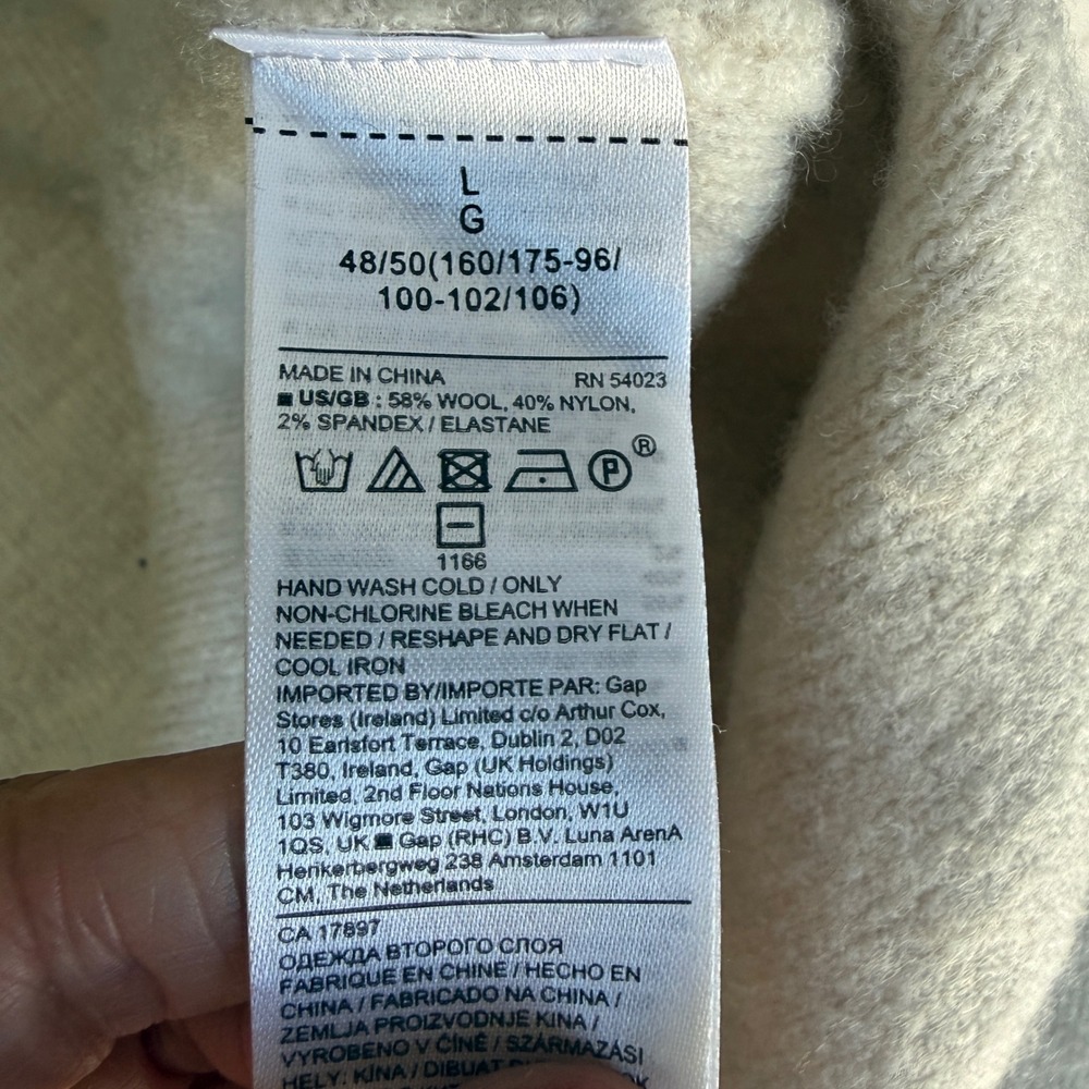 Banana Republic Womens Aire Cocoon Coatigan Cardigan Sweater Oatmeal Beige L NEW - Picture 11 of 12